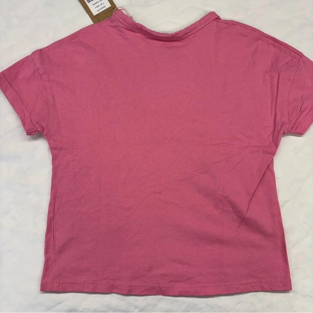 NEW Mini Boden Pink “Flower Power” Kids Tee Short‎ Sleeve Size 7-8